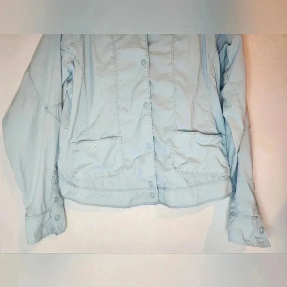 Columbia Titanium Women's L Nylon Button Snap Jacket Windbreaker Omni Dry Blue - Picture 5 of 11